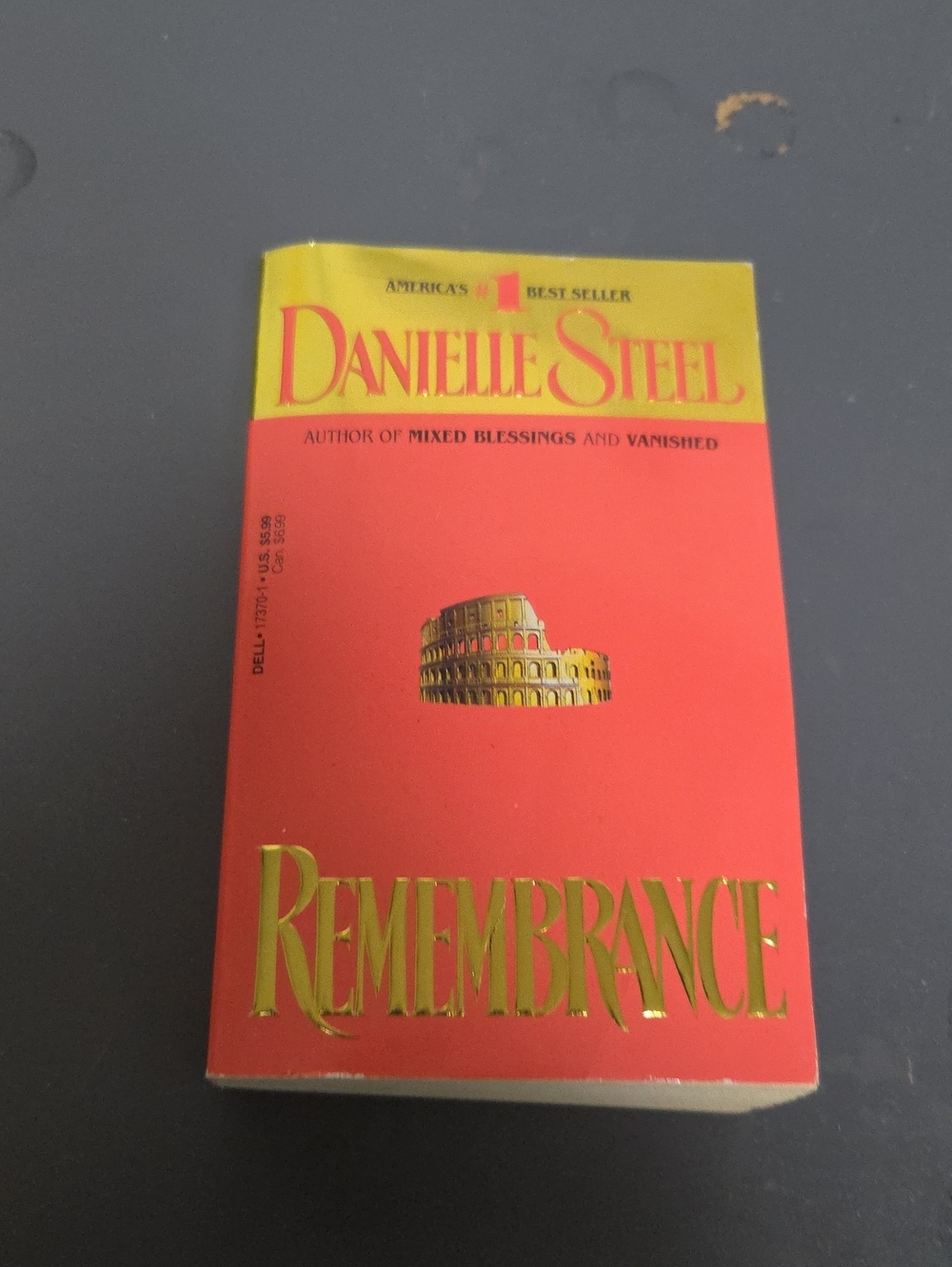 Remembrance Paperback — Red and Yellow Cover